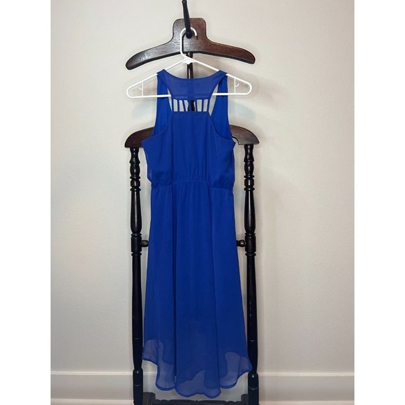 Ya Los Angeles Women's Midi Sleeveless Scoop Neck Truly Cobalt Blue Dress Size S - Picture 6 of 11